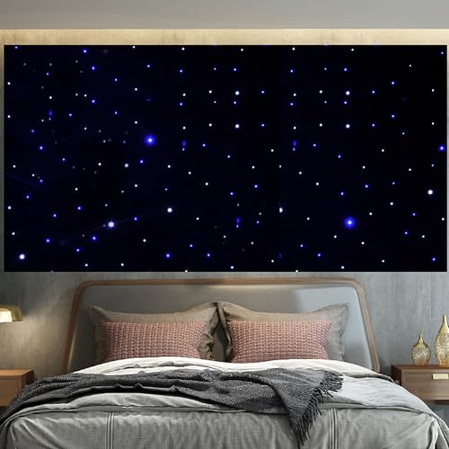 WUPYI LED Backdrop 10ft x 13ft LED Stage Sky Cloth Background Blue and White Star Curtain DMX Control for Wedding Party Ba...