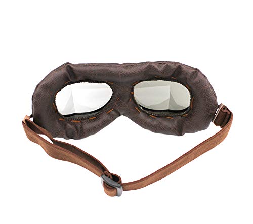 Nuoxinus Motorcycle Goggles, Vintage Aviator Pilot Style Motocross Bike Cruiser Scooter Goggle, Anti UV Anti-Scratch Dustp...