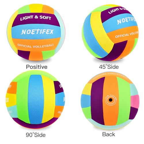 Noetifex Soft Volleyball-Super Soft Fabric Light Volleyball for Indoor Practice Safe and Quiet Kids Youth Beginners House ...