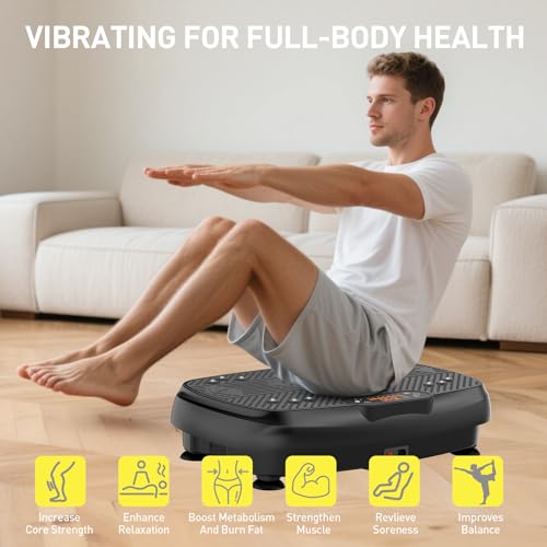 Vibrating Board Exercise Machine, Vibrating Platform for Lymphatic Drainage, 120 Speeds, Upgraded Vibrating Board for Weig...