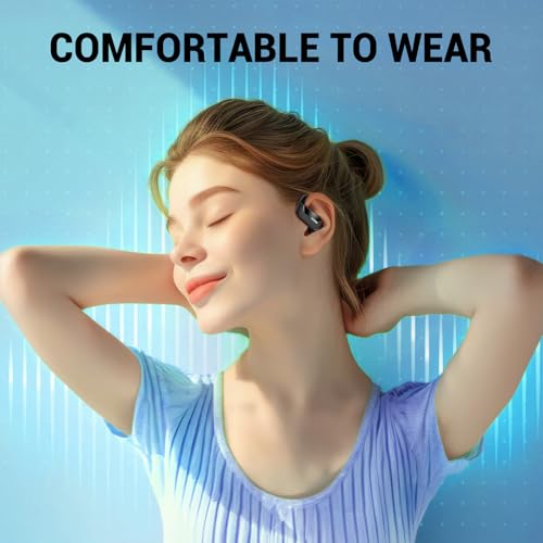 occiam Sport Wireless Earbuds Bluetooth Headphones 80hrs Playtime Deep Bass Ear Buds with Earhook Noise Cancelling Mic Wat...