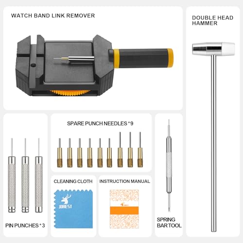 JOREST Watch Link Removal Kit, Resizing Tool for Bracelet Adjustment & Replacement, Pin Remover for Sizing Strap, Watch Ad...
