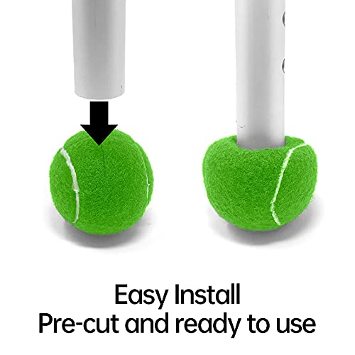 Magicorange 4 PCS Precut Walker Tennis Balls for Furniture Legs and Floor Protection, Heavy Duty Long Lasting Felt Pad Gli...