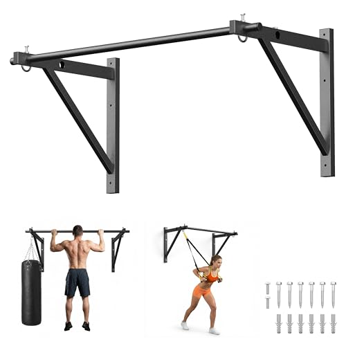 HANDBODE Pull Up Bar for Doorway and Wall Mount - Chin Up Bars for Home Gym, 39 in / 52 in Upper Body Workout Equipment wi...