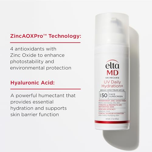 EltaMD UV Daily Face Sunscreen Moisturizer with Zinc Oxide, Daily Face Moisturizer with SPF, Great for Dry, Combination, a...