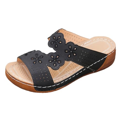 JEUROT Womens Wedge Sandals Open Toe Comfortable Walking Platform Slides Orthopedic Sandal Casual Slip on Summer Shoes