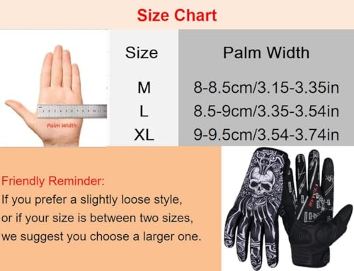 EXCEREY Skull Ghost Touchscreen Compatible Riding MTB Bike Gloves for Running Climbing Riding Biking Outdoor Sports, Gift ...