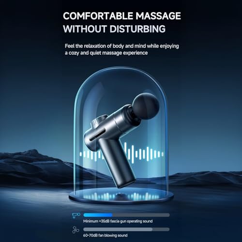 Aptin Portable Deep Tissue Muscle Massage Gun – 99-Speed Handheld Percussion Massager with LCD Display, Quiet Motor, 6 Hea...