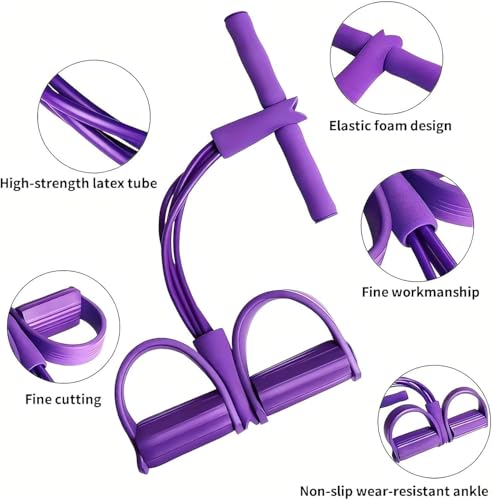 Multifunction Tension Rope, 6-Tube Elastic Yoga Pedal Puller Resistance Band, Natural Latex Tension Rope Fitness Equipmen...