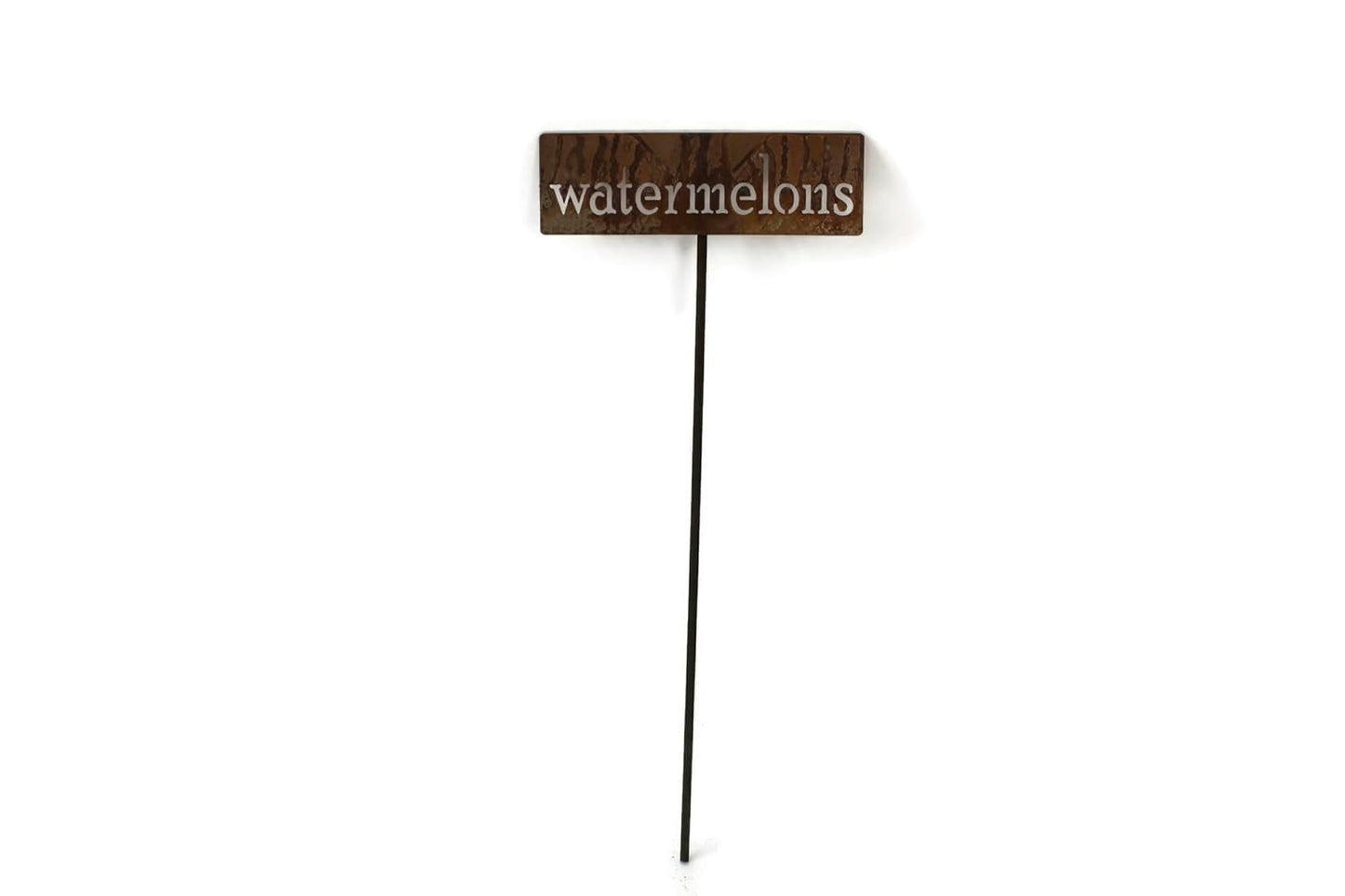 Classic Metal Garden Markers 19 Inches Tall (watermelons, Naturally Rusted)