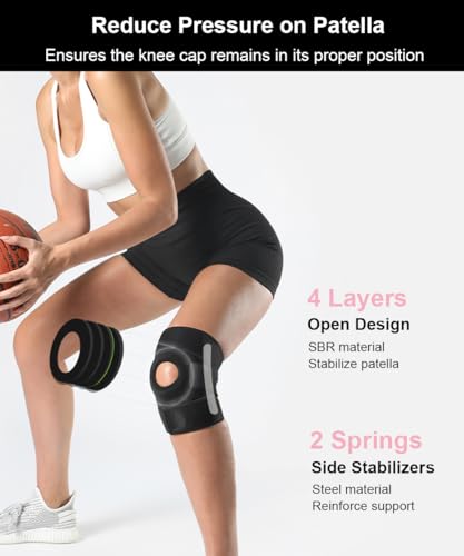 SUJAYU Knee Brace for Women Men with Side Stabilizers, 2 Pack Knee Braces for Knee Pain ACL MCL Arthritis Joint Pain Relie...