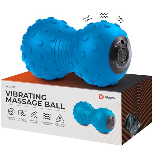 Lifepro 4-Speed Vibrating Massage Ball - Peanut Massager and Vibrating Foam Roller for Fitness, Mobility, and Relaxation -...