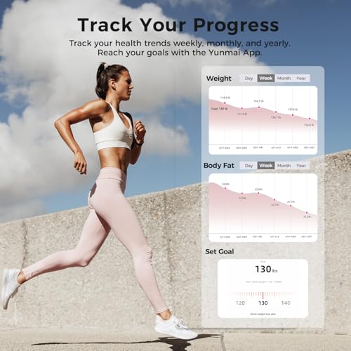 Yunmai Smart Scale with BMI, Body Fat, Muscle Mass, Body Weight, Body Fat Scale, 13 Body Composition Scale, Accurate Digit...