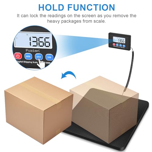 Fuzion Shipping Scale, 440LB x 10g High Accuracy Postal Scale, Hold/Tare Function, Digital Shipping Postal Scale for Packa...