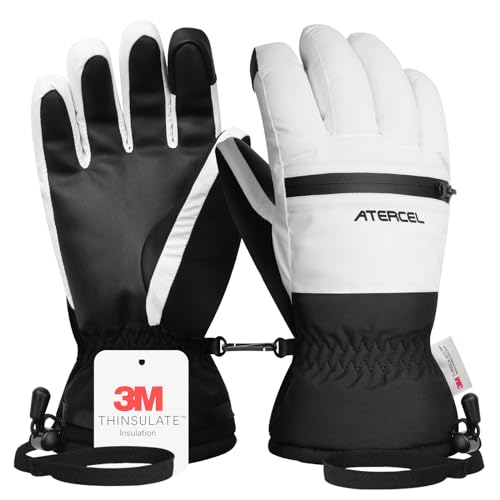 Waterproof Ski Gloves, Warm 3M Thinsulate Gloves, Touchscreen, for Men Women in Skiing, Snowboarding, Snowmobiling, Hiking