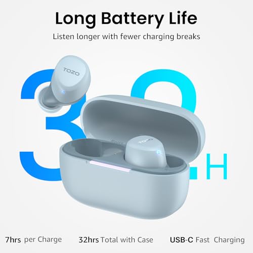 TOZO A1 Wireless Earbuds Bluetooth 5.3 Light Weight in Ear IPX5 Waterproof Headphones 2 Mic for AI Calls, Immersive Premiu...