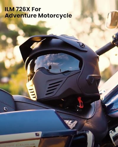 ILM Open Face Motorcycle 3/4 Half Helmet for Dirt Bike Moped ATV UTV Motocross Electric Cruiser Scooter DOT Model 726X(Mat...