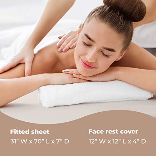 ForPro Professional Collection Waterproof Massage Table Cover, Protective Spa Treatment Sheet Set for Massage Tables, Mach...