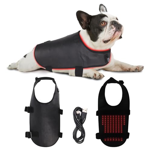Red Light Ther/apy Back Belt for Dogs and Cats, Wireless Wearable Design with 3 Light Modes and 15-Min Auto Shutoff for Pe...