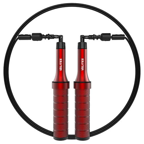 Velites Weighted Jump Rope for Crosstraining, Boxing, MMA & Fitness Earth 2.0. | Maximize your workout | Aluminum Skipping...