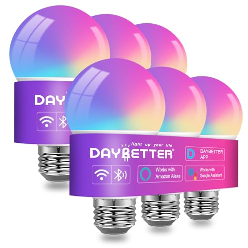 DAYBETTER Smart Light Bulbs, RGBCW Color Changing Smart Bulb Compatible with Alexa & Google Home,Preset Scene, Music Sync,...