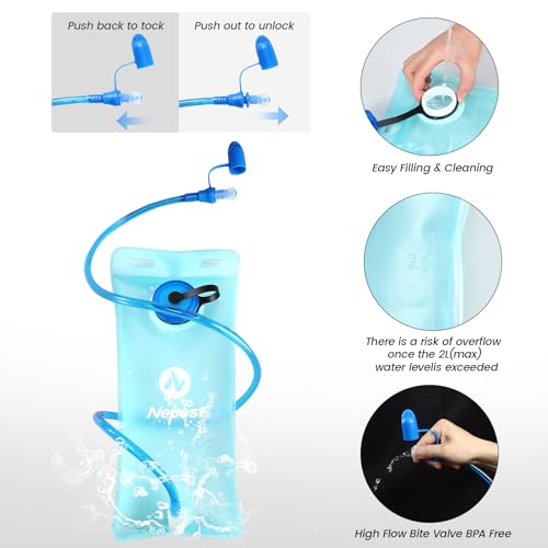 Nepest Hydration Pack Backpack for Women & Men, Lightweight Water Backpack with 2L Water Bladder for Hiking Cycling Runnin...