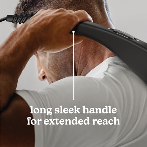 Homedics Deep Tissue Percussion Massager with 3 Speeds, 5 Attachments, and Long Handle for Hard-to-Reach Areas