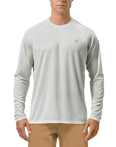 Roadbox Mens UPF 50+ UV Sun Protection Shirts Outdoor Long Sleeve SPF Rash Guard for Fishing Hiking Swimming Running