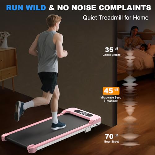 Walking Pad with Incline, Under Desk Treadmill for Home Office with Ultra Quiet <40dB, 2.5 HP Portable Walking Jogging Run...