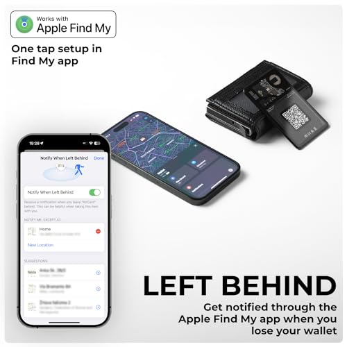 Rolling Square Aircard Wallet Tracker - Bluetooth Wallet Finder Find My Network Compatible with Business Card Feature NFC/...