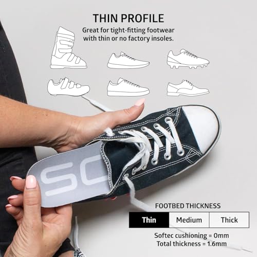 Sole Active Thin Shoe Insoles – Orthotic Arch Support Inserts for Plantar Fasciitis Relief - Mens Size 6/Womens Size 8, 1 ...