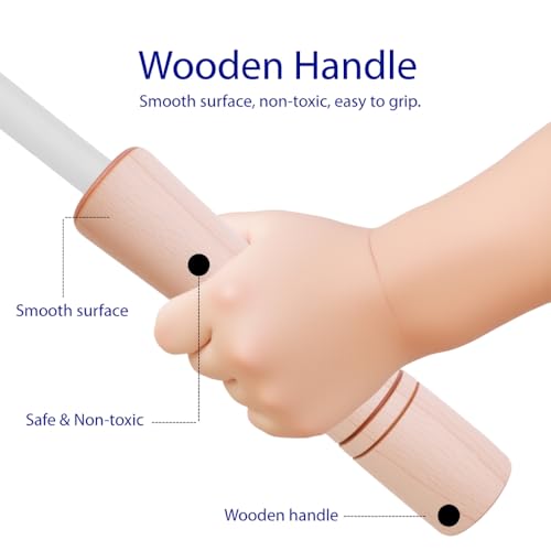 Homello Jump Rope for Kids - Wooden Handle - Adjustable Cotton Braided Fitness Skipping Rope for Toddler Fitness Workout E...
