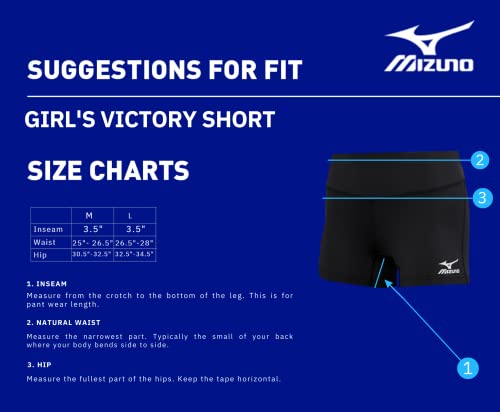Mizuno Girls' Youth Victory 3.5" Inseam Volleyball Shorts
