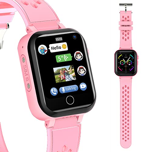 DDIOYIUR Smart Watch for Kids, 4G Kids Phone Smartwatch with GPS Tracker, WiFi SMS, Call, Voice Video Chat, Bluetooth, Aud...