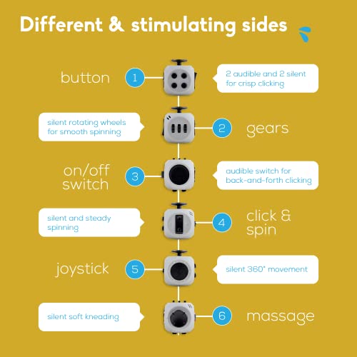 PILPOC theFube Fidget Cube, 6-Sided Stress Relief Infinity Cube for Adults & Kids, Boosts Concentration, Mindfulness Aid, ...