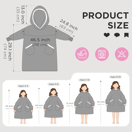 OLAOLA Wearable Blanket Hoodie for Adults - Oversized Animal Hooded Blanket - Soft Warm Cozy Sherpa Fleece Sweatshirt