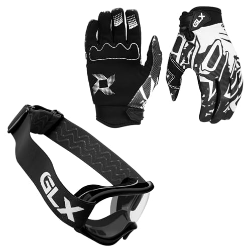 GLX GX623 Youth ATV/Dirt Bike Helmet Combo - Matte Black, Large - DOT