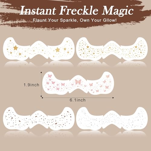 Face Glitter Freckles Tattoo,Diesetsr Temporary Makeup Patches,Body Glitter Sparkle Fake Freckles Stickers for Women Kids ...