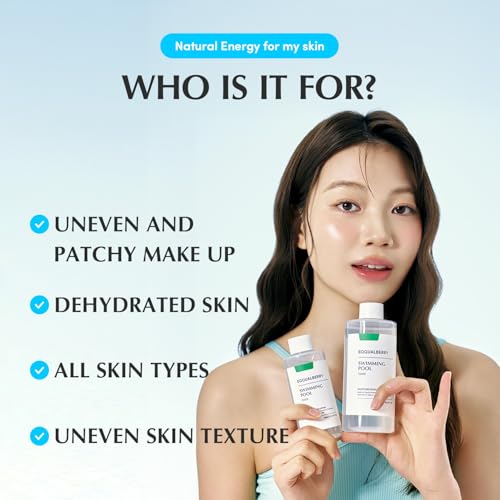 EQQUALBERRY Swimming Pool Toner - Korean Toner for Daily Exfoliating & Deep Hydration with Natural Enzyme Protease & Hyalu...