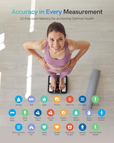 Masmssm Scale for Body Weight, FSA&HSA Eligible, Smart Scale with 9-in-1 VA Display, Bathroom Scale with 22 Body Metrics, ...