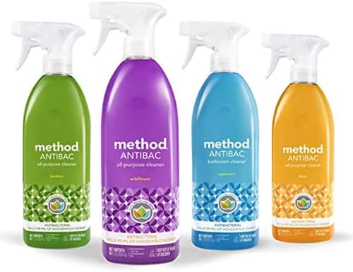 Method Antibacterial All-Purpose Cleaner Spray, Citron, Kills 99.9% of Household Germs, 28 Fl Oz, (Pack of 4)