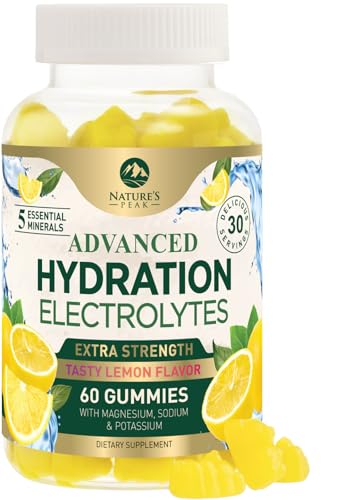 Hydration Electrolyte Gummies - Daily Liquid Replenisher Gummy - Electrolyte Multiplier with Minerals, Potassium & Real Sa...