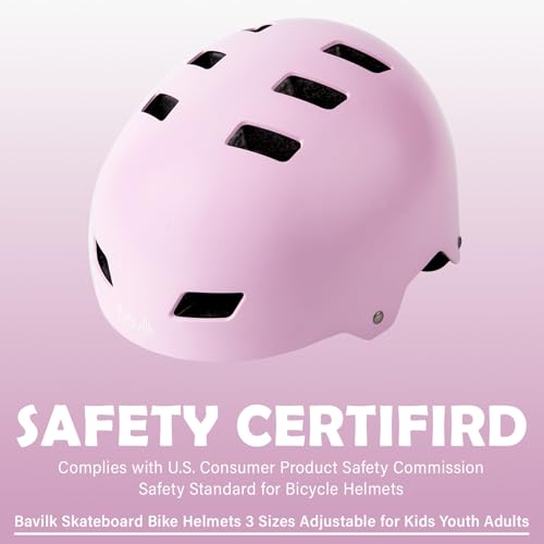 Bike Helmet 3 Sizes for Teenager Kids Youth Adults,Bavilk Skateboard Helmet Adjustable Multi-Sport Bicycle Cycling Scooter...