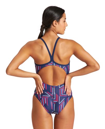 ARENA Performance Girls' Puzzled Team Print Light Drop Back Youth Bathing Swimsuit