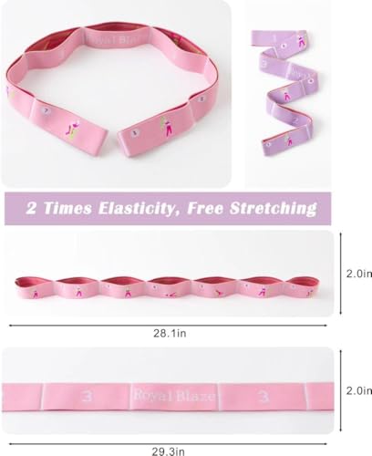 Stretch Strap with Loops – 2 PCS Multi-Loop Yoga & Physical Therapy Stretching Band, Cotton Flexibility Strap for Exercise...