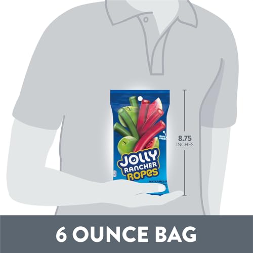 JOLLY RANCHER Ropes Watermelon and Green Apple Flavored Candy Bag, 6 oz