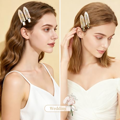 20PCS Bridesmaid Hair Clips No Bend Hair Clips Bridesmaid Hair Accessories Gifts Makeup Creaseless Glitter Hair Clip for B...