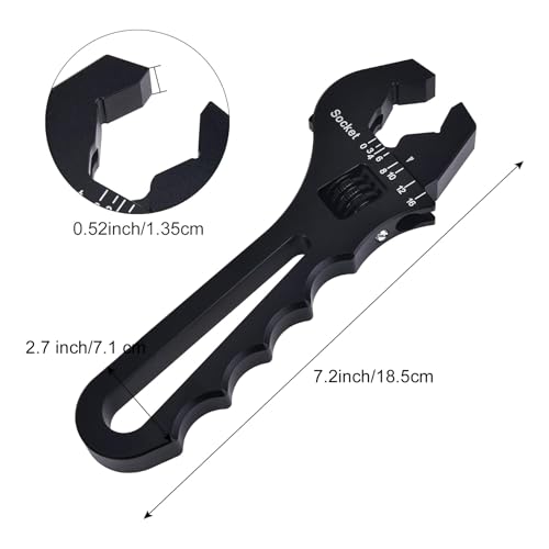 EVIL ENERGY AN Fitting Hose Wrench Adjustable 3AN-16AN Aluminum Black