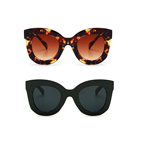 Freckles Mark Thick Fashion Butterfly Sunglasses for Women Trendy Round Cat Eye Sun Glasses