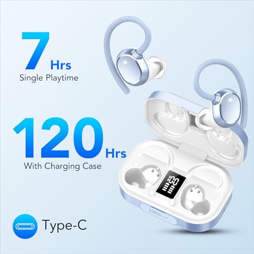 KT1 Wireless Earbuds V5.3 Bluetooth Earbuds 120Hrs Playtime, 4.7g Mini Size Painless Wear, IPX7 Waterproof, Deep Bass 2.0,...